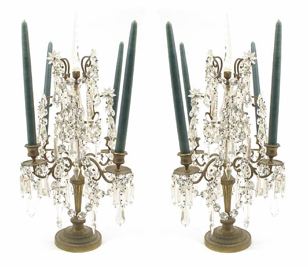 Appraisal: A pair of Louis XVI style gilt bronze and cut