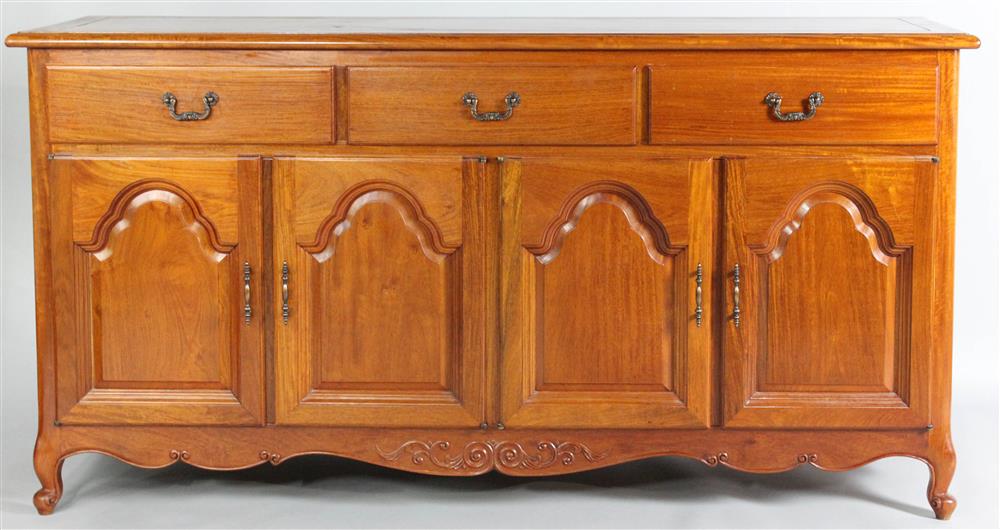 Appraisal: SINGAPORE HANDMADE QUEEN ANNE COLONIAL STYLE ROSEWOOD BUFFET th century