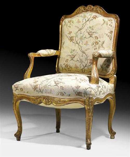 Appraisal: FAUTEUIL A LA REINE Louis XV Paris th century Carved