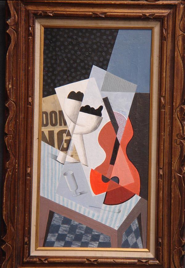 Appraisal: Seymour Zayon American th c Still Life with Guitar x