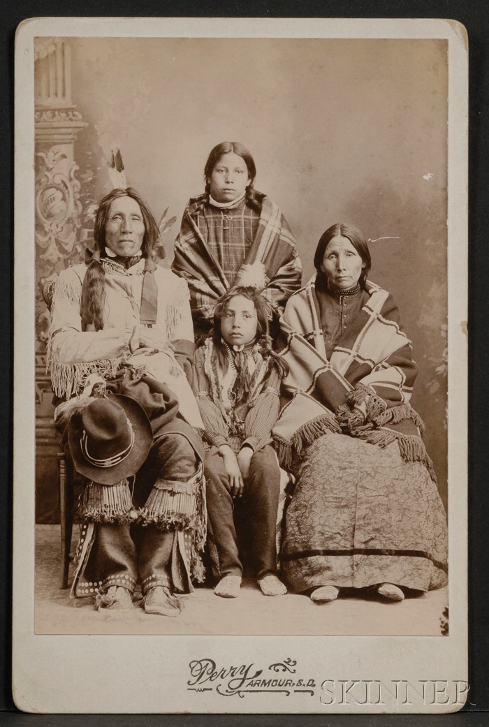 Appraisal: Cabinet Card of a Lakota Family c late th century