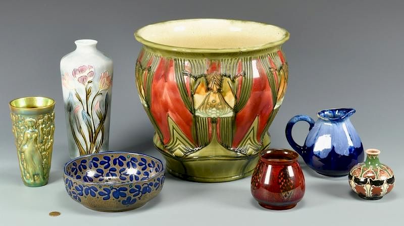 Appraisal: Group of European Art Pottery Items st item Zsolnay Hungary