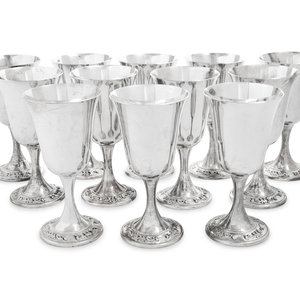 Appraisal: A Set of Twelve American Silver Goblets Gorham Mfg Co