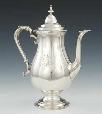 Appraisal: A Sterling Silver Coffee Pot by Gorham Of baluster shape