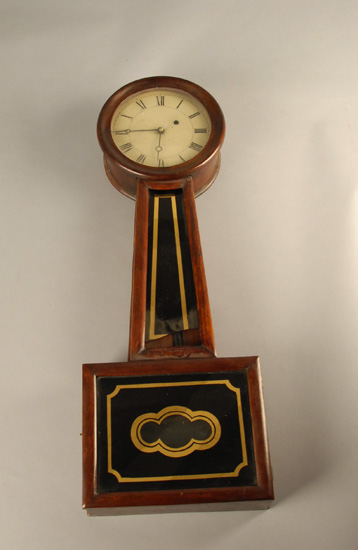 Appraisal: A th C Banjo Clock with a walnut case painted