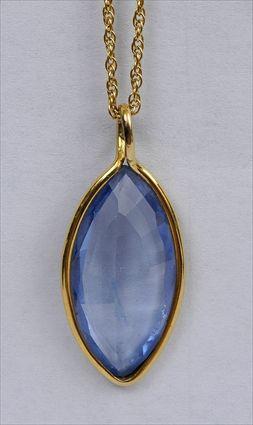 Appraisal: BLUE TOPAZ PENDANT ON GOLD CHAIN Pendant in Provenance Property