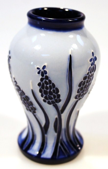 Appraisal: A Moorcroft Muscari blue on blue pattern vase of shouldered