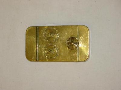 Appraisal: A BRASS SNUFF BOX of oblong form the hinged lid