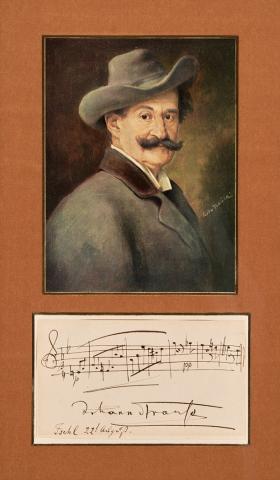 Appraisal: STRAUSS JOHANN II Autograph quotation signed in full as Johann