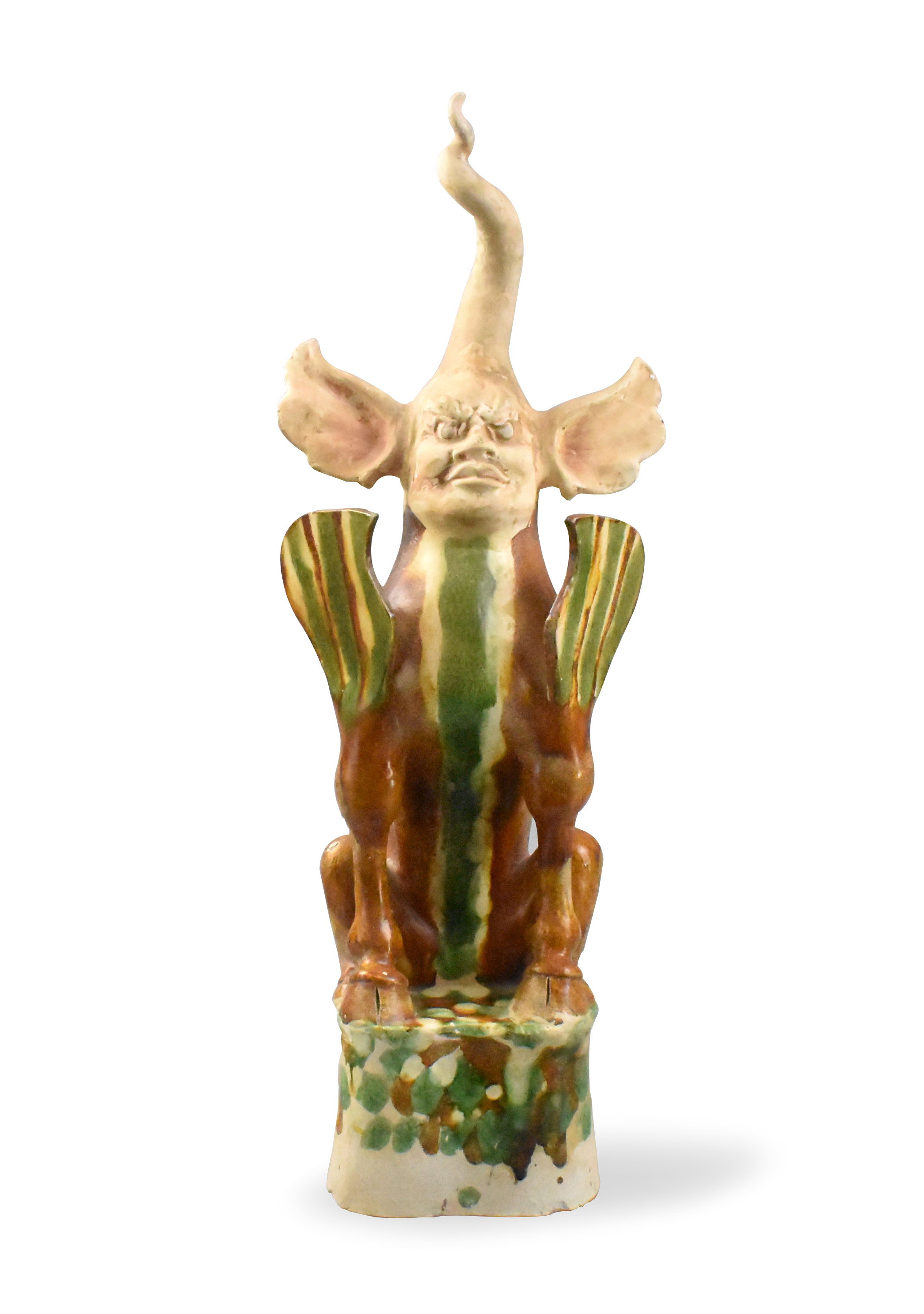 Appraisal: A Chinese sancai glazed tomb guardian dating from the Tang