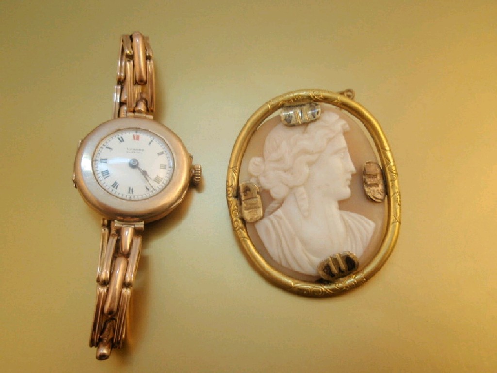 Appraisal: A 's 's gold cased ladies wristwatch dial scribed Edward