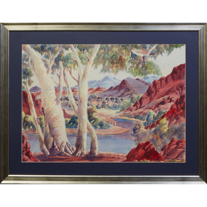 Appraisal: Herbert Raberaba - Australia Central Australian Landscape th c watercolor