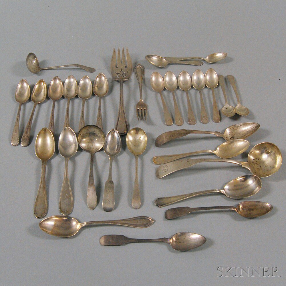 Appraisal: Large Group of Assorted Mostly Sterling Silver Flatware mostly spoons