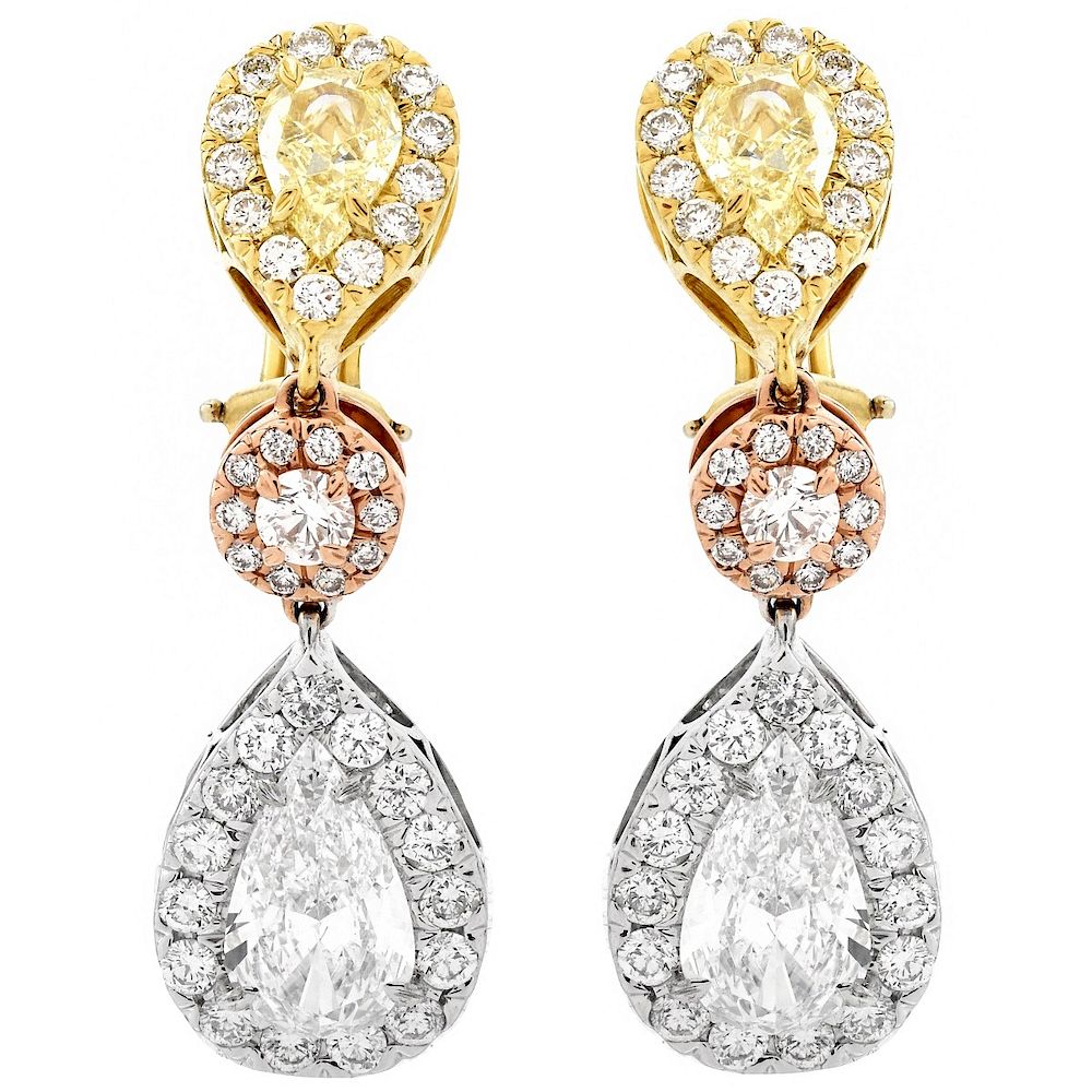 Appraisal: GIA ct TW Diamond and K Gold Earrings GIA Certified