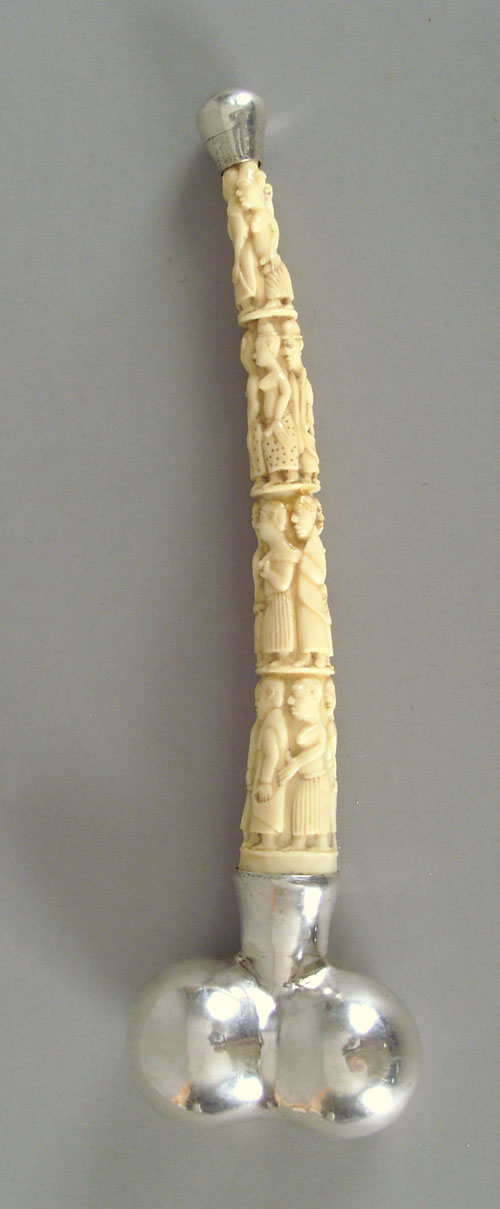 Appraisal: Southeastern Asia silver and ivory phallus late th c