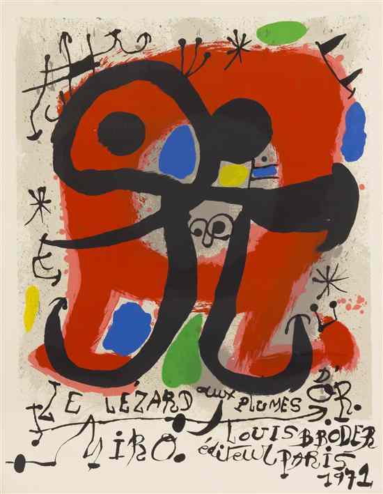 Appraisal: Joan Miro Spanish - Le Lezard Aux Plumes poster x