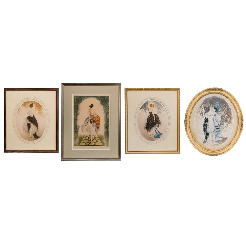 Appraisal: AFTER LOUIS ICART FRENCH - OFFSET LITHOGRAPH ASSORTMENT items each