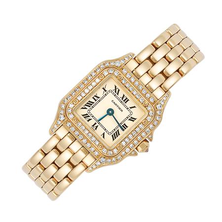 Appraisal: Gold and Diamond Wristwatch Cartier Estimate -