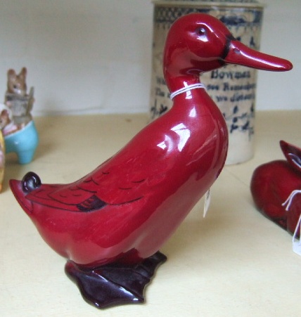 Appraisal: A Royal Doulton Flambe ware figure of a duck cm