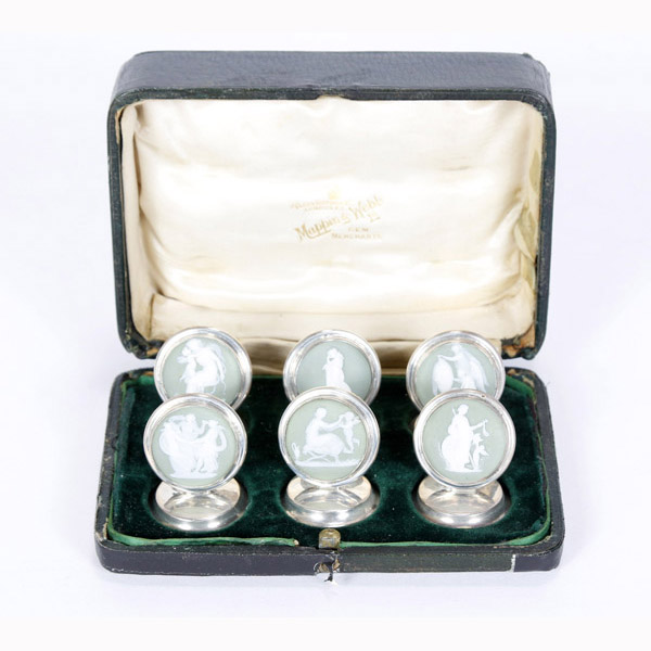 Appraisal: Mappin Webb sterling silver set of place card holders with