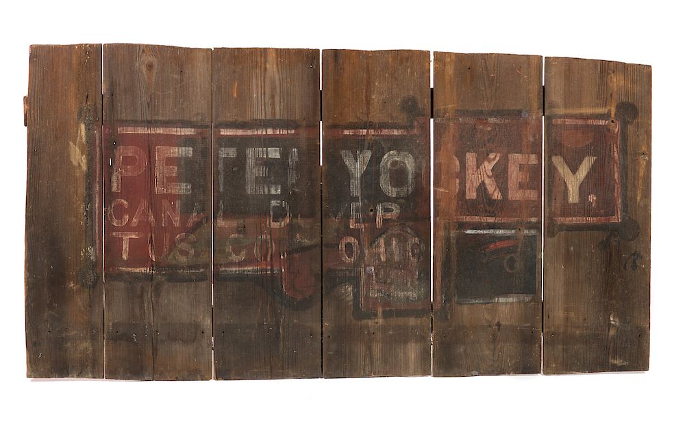 Appraisal: Early Painted Ohio Barn Side Sign Measures tall x wide