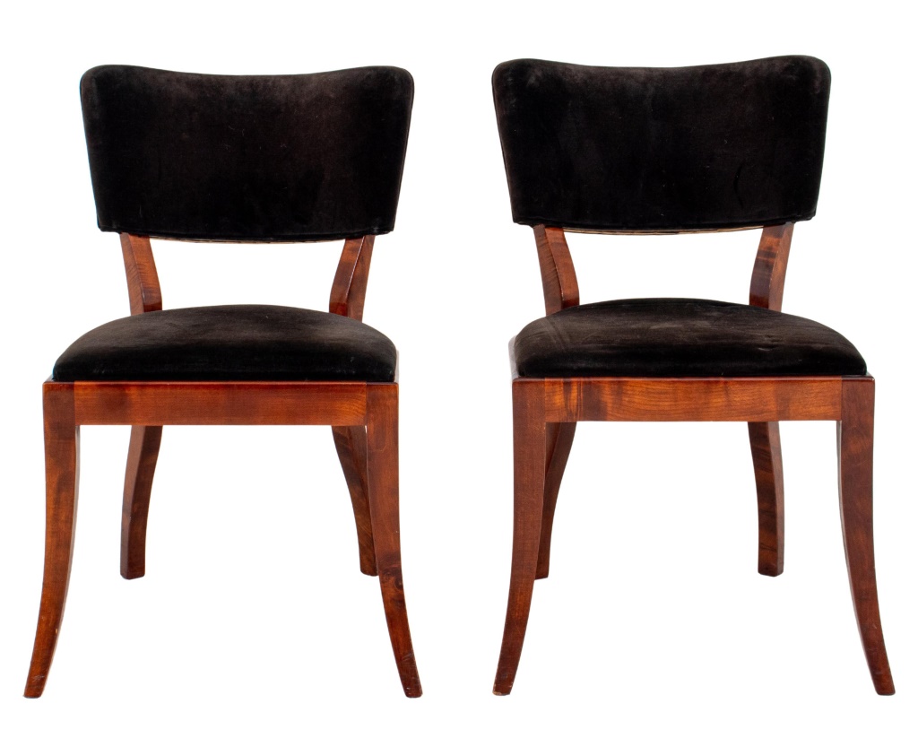 Appraisal: AMERICAN ART MODERNE SIDE CHAIRS S Pair of American Streamline