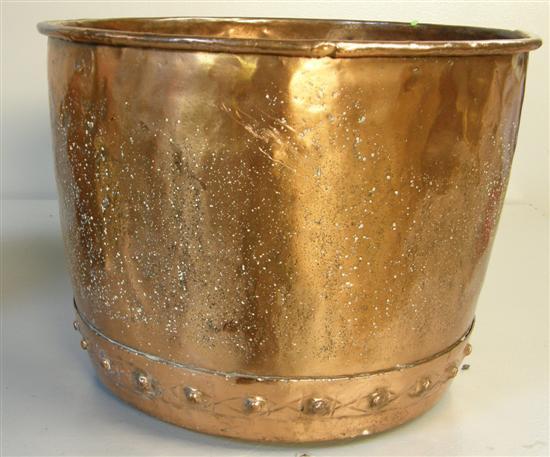 Appraisal: th century beaten copper coal bucket h w in