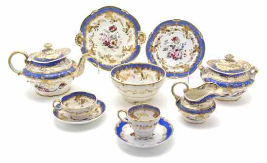 Appraisal: An English Porcelain Dessert Service for Six comprising a teapot