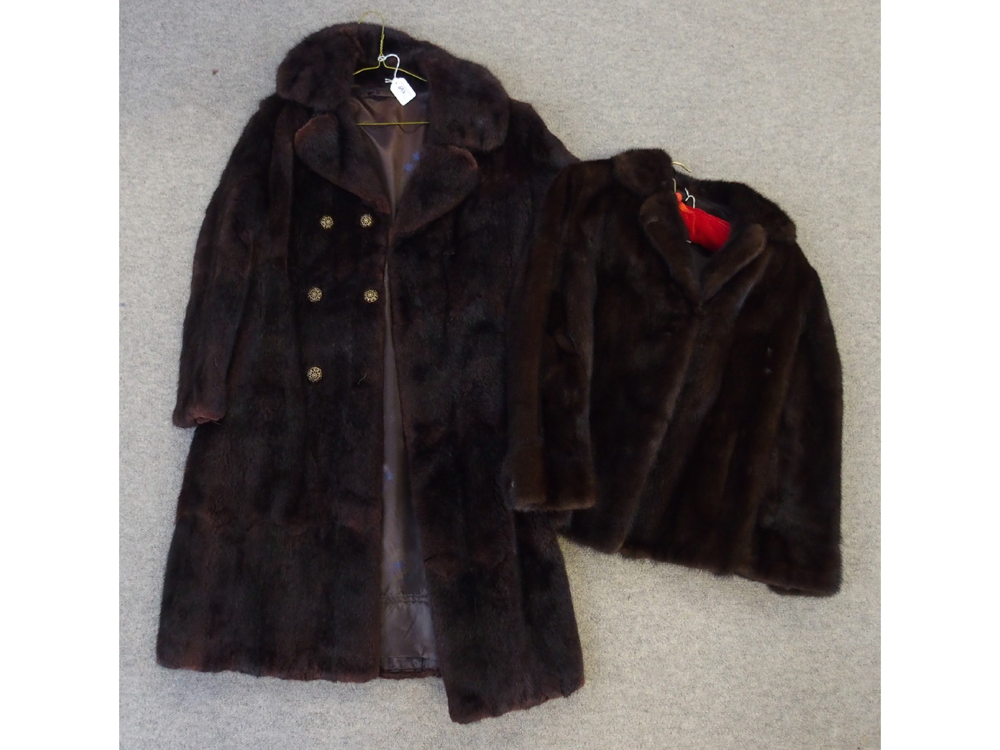 Appraisal: Mink jacket and a musquash coat