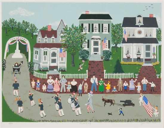 Appraisal: Jane Currie Clark American - ''Fourth of July'' color screenprint