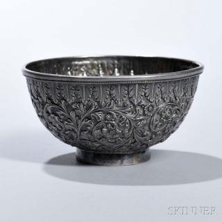 Appraisal: British Colonial Silver Repousse Bowl probably Kutch region India late