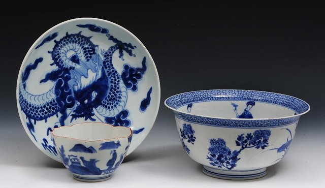 Appraisal: A Chinese blue and white porcelain bowlKangxi - painted with