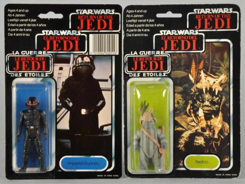 Appraisal: Lot of Star Wars Tri-Logo Carded Figures Description Includes Teebo