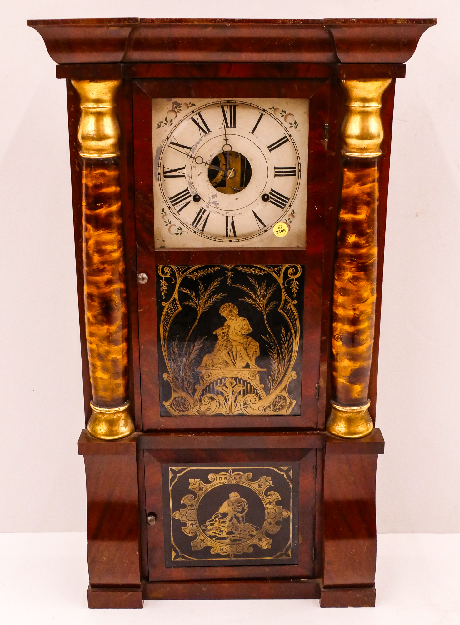 Appraisal: Antique Seth Thomas Pillar Scroll Wall Clock- x ''