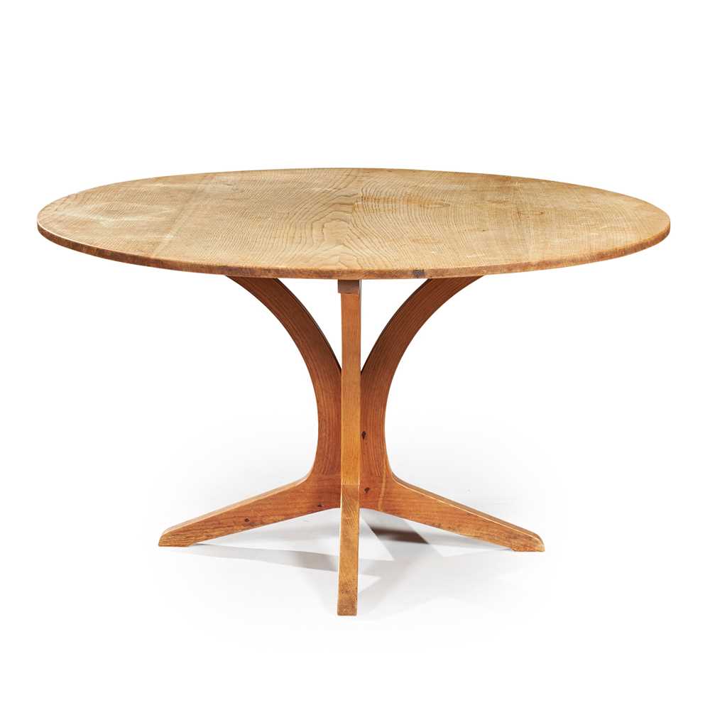 Appraisal: EDWARD BARNSLEY - ROUND DINING TABLE CIRCA oak stamped to