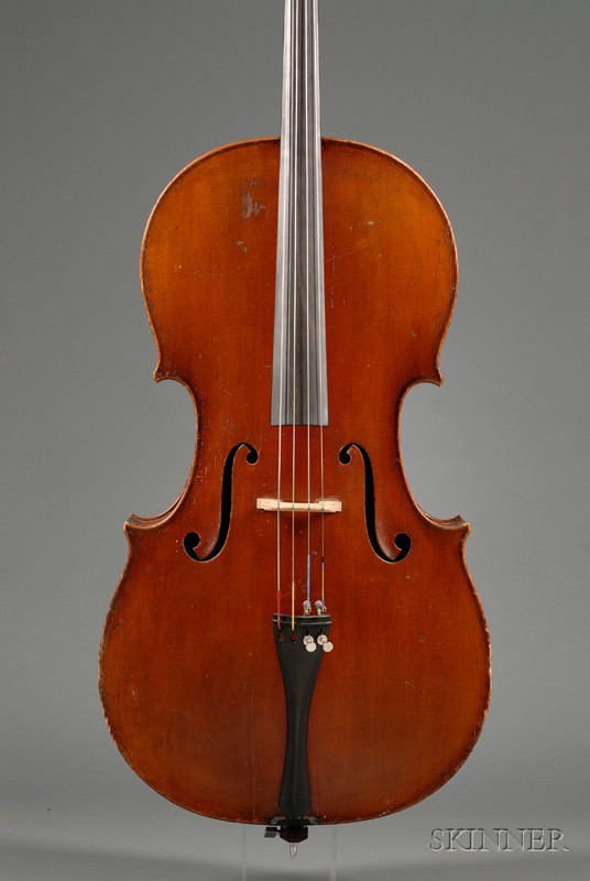 Appraisal: Saxon Violoncello Schmidt Workshop c branded internally ERS and labeled