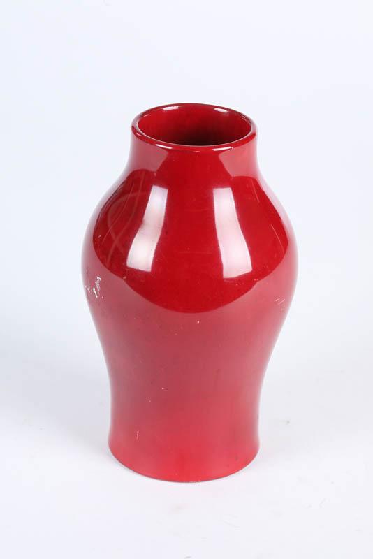 Appraisal: ROYAL DOULTON FLAMBE' VASE Elongated form in rich red Etched