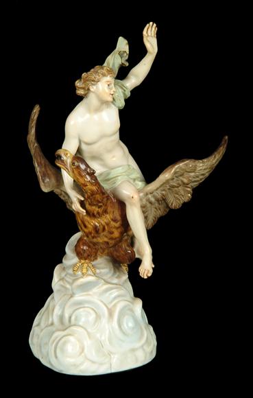 Appraisal: A Meissen group of Ganymede and the eagle Jupiter in