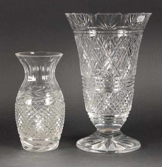 Appraisal: Waterford crystal trumpet vase and a similar vase Estimate -