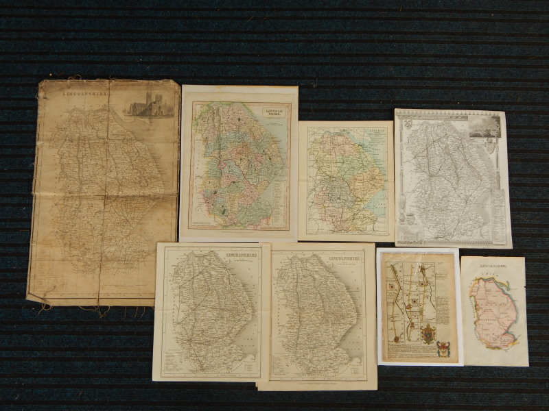 Appraisal: A quantity of unframed thC and later maps of Lincolnshire