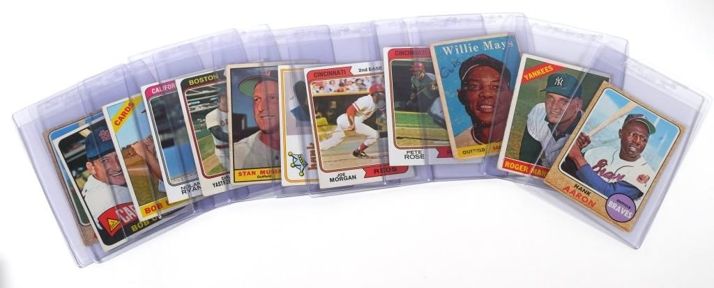 Appraisal: Lot of vintage Topps baseball cards including Hank Aaron Roger