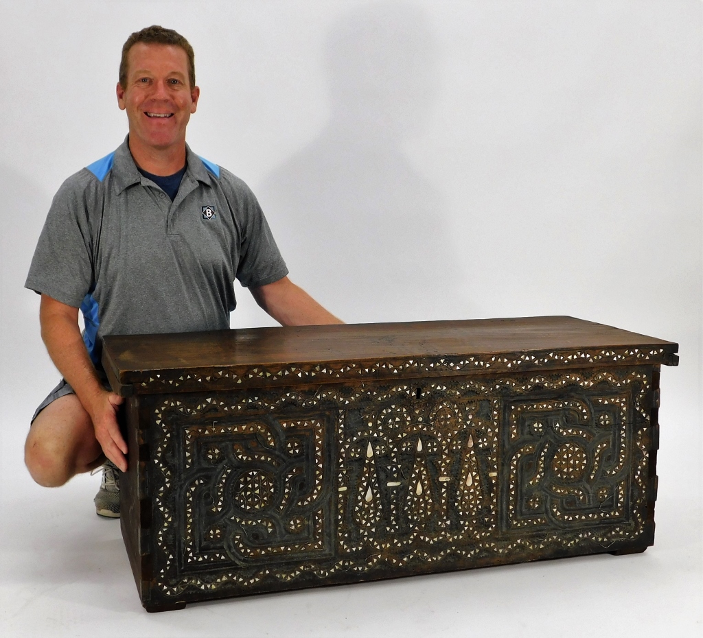 Appraisal: MIDDLE EASTERN ANGLO-INDIAN MOP CAMPHOR CHEST Middle East th CenturyDovetail