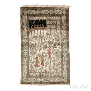 Appraisal: Silk Qum Rug Iran c ft in x ft in