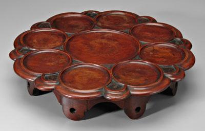 Appraisal: Georgian mahogany lazy Susan dense mahogany top with nine dished-out