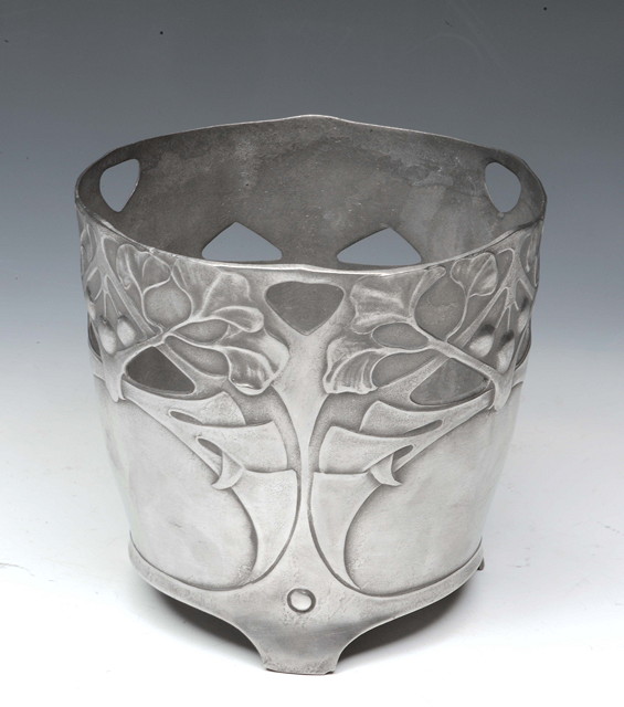 Appraisal: Frederick Adler for OsirisA Jugendstil pewter jardini re with berry