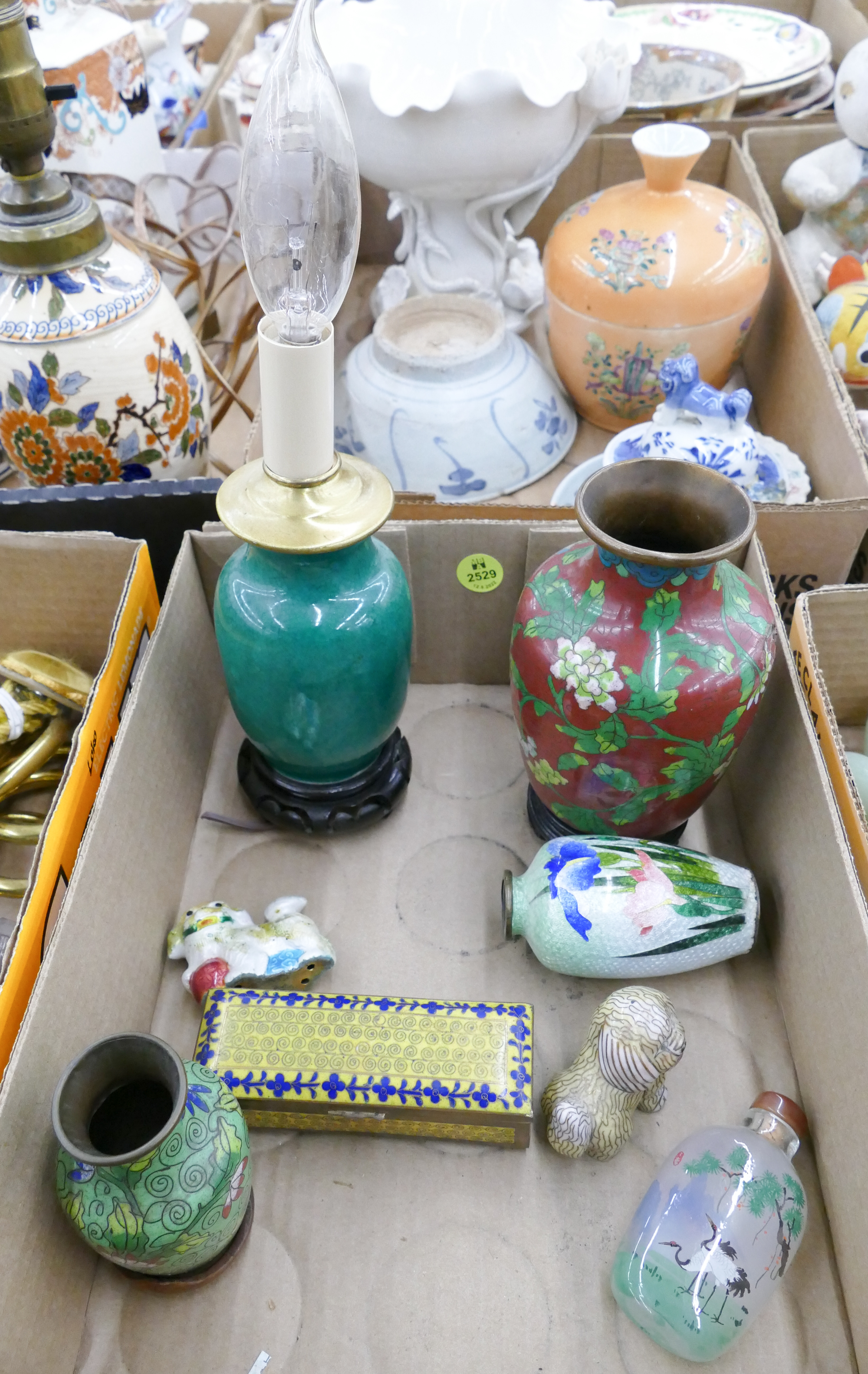 Appraisal: Box Chinese Cloisonne Small Vases Etc