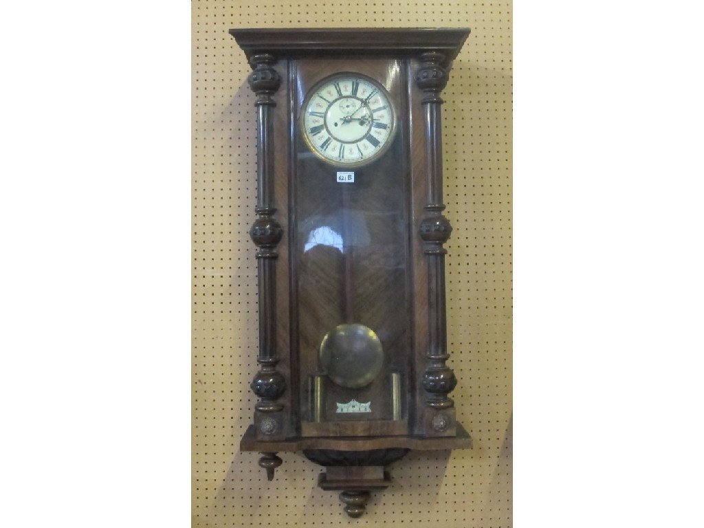 Appraisal: Mahogany cased Vienna wall clock