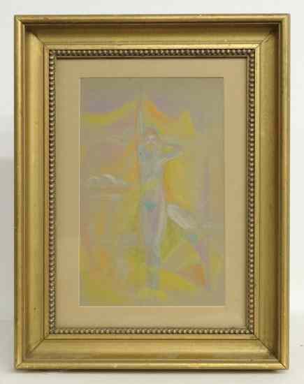 Appraisal: th c pastel woman Sight '' x ''