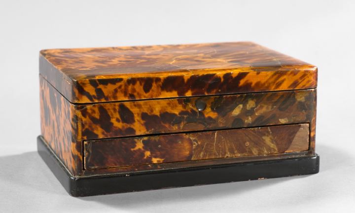 Appraisal: English Tortoiseshell and Ebony Lacquered Jewel Casket fourth quarter th