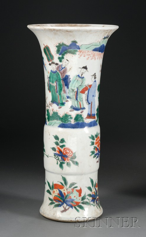 Appraisal: Porcelain Vase China th century Ku form Wu Tsai decoration